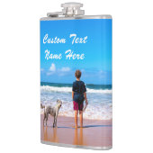 写真カスタムのフラスクギフトあなたの写真と文字 フラスク (左)