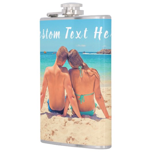 写真カスタムのフラスクギフトと文字名 フラスク (左)