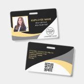 写真カスタムの企業の従業員名札 バッジ (正面＆裏面)