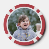 写真カスタムの作成クリスマスレッド金ゴールドゴルファー ポーカーチップ (裏面)