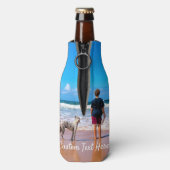 写真カスタムの写真文字クールのボトル ボトルクーラー (ボトル裏面)