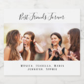 写真カスタムの友最高の人は永遠にパーティーを好む スパークリングワインラベル (シングルラベル)