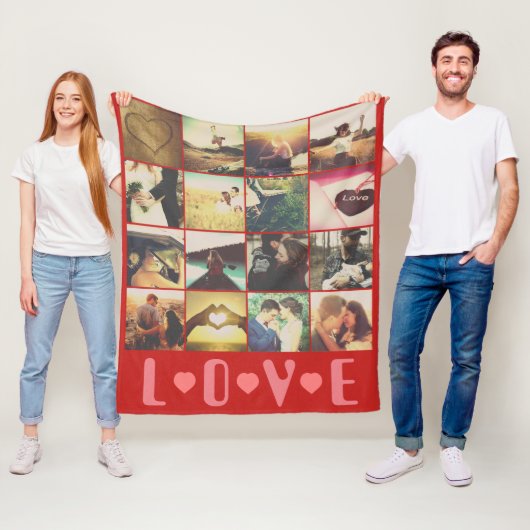 写真カスタムの愛テンプレート フリースブランケット (インサイチュ)