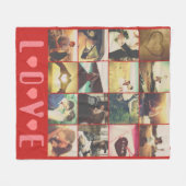 写真カスタムの愛テンプレート フリースブランケット (正面(横))