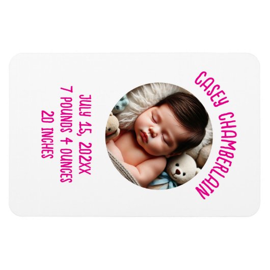 写真カスタムの生まれたばかりのベビー マグネット (横)