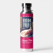 写真カスタムの結婚ピンク ウォーターボトル (左面)