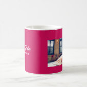 写真カスタムの結婚ピンク コーヒーマグカップ (中央)