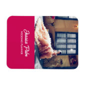 写真カスタムの結婚ピンク マグネット (横)