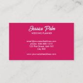 写真カスタムの結婚ピンク 名刺 (裏面)