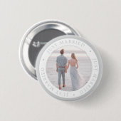 写真カスタムの結婚大事な行事シンプル 缶バッジ (正面&裏面)