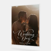 写真カスタムの結婚歓迎 アクリルサイン (傾斜)