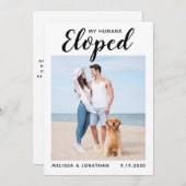 写真カスタムの駆け落ちペット犬の結婚発表 セーブザデート (正面/裏面)