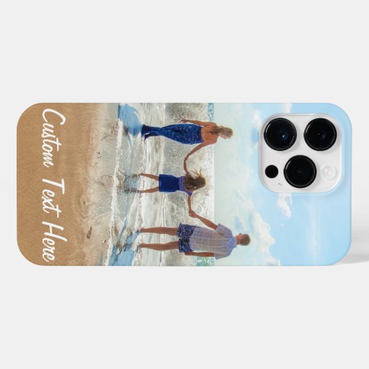 写真カスタムのiPhoneケースと文字 iPhoneケース (裏面横)