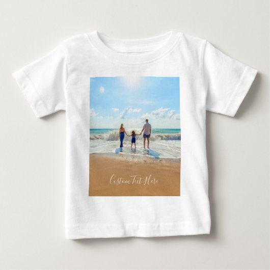 写真カスタムのTシャツギフトと文字 ベビーTシャツ (正面)