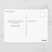 写真カスタムは私の花嫁カードになる ポストカード (裏面)