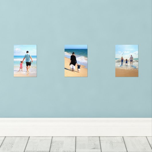 写真カスタムを設定するフォトウォールお気に入りのアート (ウッドフロア)