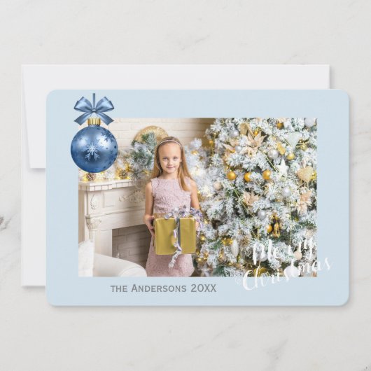 写真カスタムを追加するクリスマスフラットカード シーズンカード (正面)