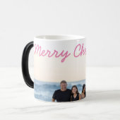 写真カスタムを追加文字メリークリスマス休暇 モーフィングマグカップ (正面左)