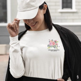 写真カスタムアートワークのパーソナライズ女性のLgスリーブ Tシャツ