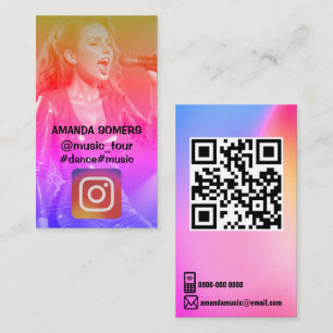 写真カスタムインスタグラムのソーシャルメディアのアイコンとQR 名刺