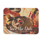 写真カスタムインディアン結婚式の日付を保存 マグネット (横)