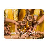 写真カスタムインディアンhenna日付を保存 マグネット (横)