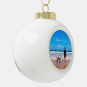 写真カスタムクリスマスオーナメントと文字 セラミックボールオーナメント (左)