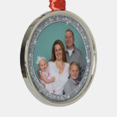 写真カスタムクリスマスオーナメント、シルバーフォト メタルオーナメント (右)