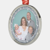 写真カスタムクリスマスオーナメント、シルバーフォト メタルオーナメント (左)