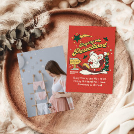 写真カスタムクリスマス妊娠の発表 シーズンカード