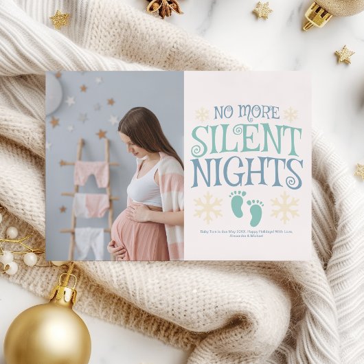 写真カスタムクリスマス妊娠の発表 シーズンカード