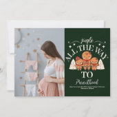 写真カスタムクリスマス妊娠の発表 シーズンカード (正面)