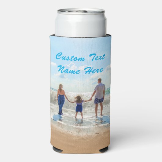 写真カスタムクーラーボックス写真と文字名 スリム缶クーラー (Seltzer裏面)