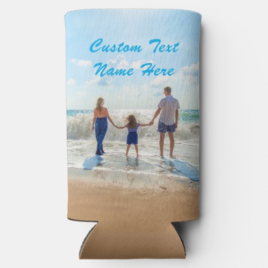 写真カスタムクーラーボックス写真と文字名 スリム缶クーラー (裏面)