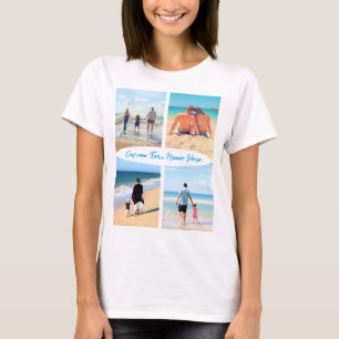写真カスタムコラージュと文字のTシャツギフトを Tシャツ