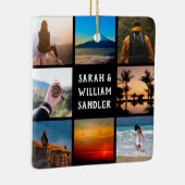 写真カスタムコラージュと文字クリスマス セラミックオーナメント (右)