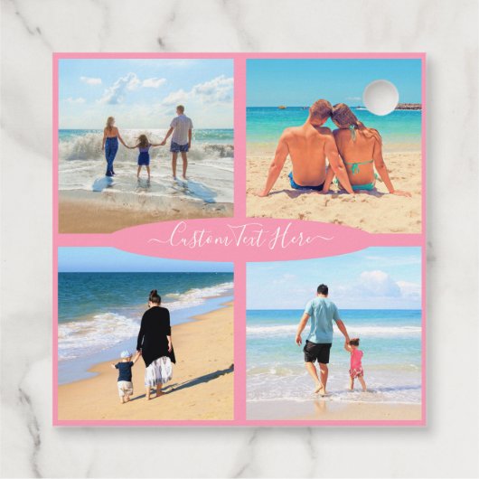 写真カスタムコラージュのギフトラベルと文字 フェイバータグ (裏面)