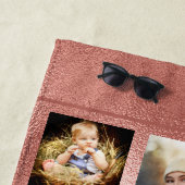 写真カスタムコラージュバラ金ゴールドモノグラムスクリプト ビーチタオル (インサイチュ)