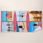 写真カスタムコラージュビーチタオルと文字 ビーチタオル (正面)