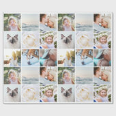 写真カスタムコラージュモダン ラッピングペーパー (フラット)
