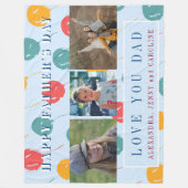 写真カスタムコラージュ愛あなたパパ父の日 フリースブランケット (正面)