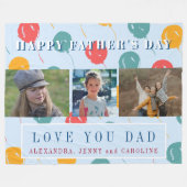 写真カスタムコラージュ愛あなたパパ父の日 フリースブランケット (正面(横))