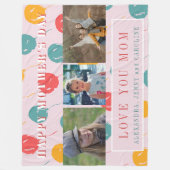 写真カスタムコラージュ愛あなた母の日 フリースブランケット (正面)