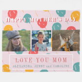 写真カスタムコラージュ愛あなた母の日 フリースブランケット (正面(横))