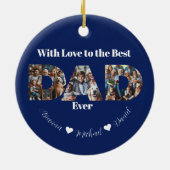 写真カスタムコラージュ |最高のパパ セラミックオーナメント (裏面)