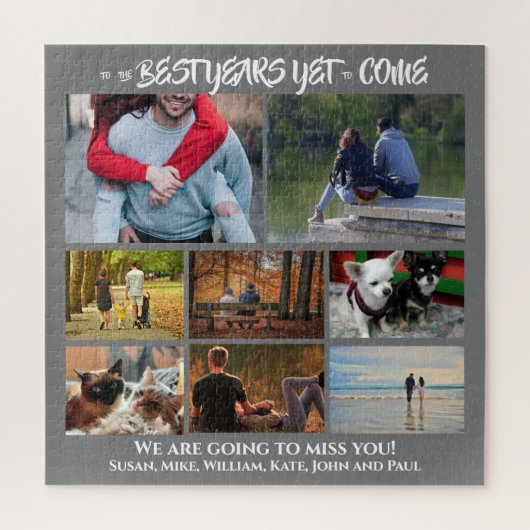 写真カスタムコラージュ | 8チャートグレー ジグソーパズル (縦)