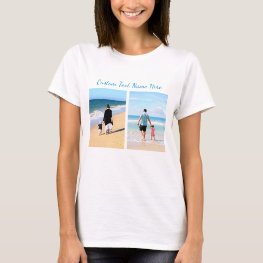 写真カスタムコラージュTシャツ(文字名) Tシャツ (正面)