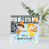 写真カスタムスケートで滑るパーティの招待状 招待状 (スタンド正面)