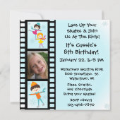 写真カスタムスケートで滑るパーティの招待状 招待状 (裏面)