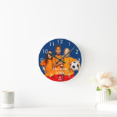写真カスタムスポーツチームの記念品 ラウンド壁時計 (ホーム)